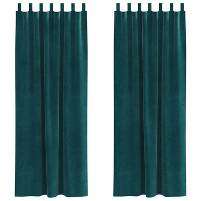 Vidaxl gordijnen 2 st donkergroen 140 x 225 cm fluweel