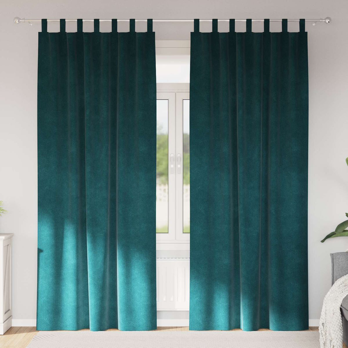 Vidaxl gordijnen 2 st donkergroen 140 x 245 cm fluweel