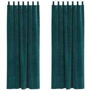 Vidaxl gordijnen 2 st donkergroen 140 x 245 cm fluweel - afbeelding 2