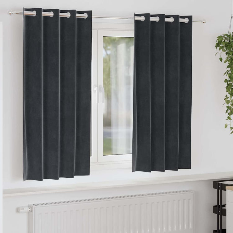 Vidaxl gordijnen 2 st donkergrijs 140 x 175 cm fluweel