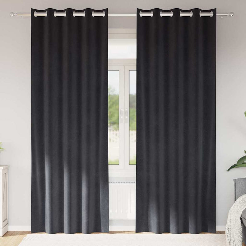 Vidaxl verduisterende gordijnen 2 pcs donkergrijs 140 x 225 cm fluweel
