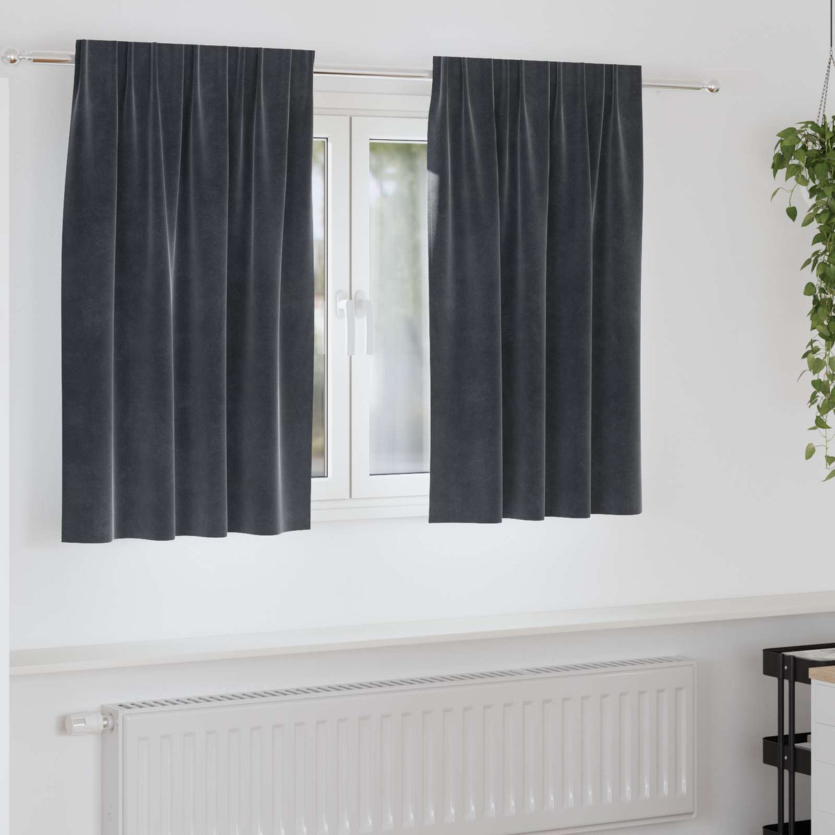 Vidaxl gordijnen 2 st donkergrijs 140 x 140 cm fluweel