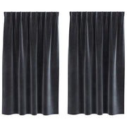 Vidaxl gordijnen 2 st donkergrijs 140 x 140 cm fluweel - afbeelding 2