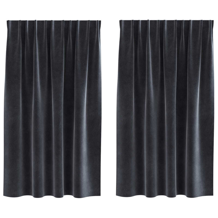 Vidaxl gordijnen 2 st donkergrijs 140 x 140 cm fluweel