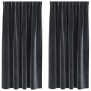 Vidaxl gordijnen 2 st donkergrijs 140 x 175 cm fluweel - afbeelding 2