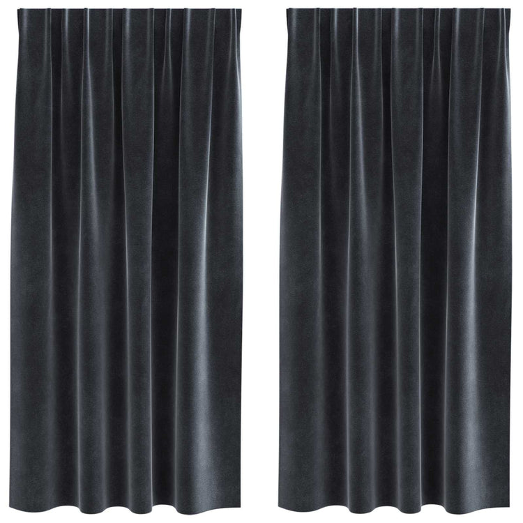 Vidaxl gordijnen 2 st donkergrijs 140 x 175 cm fluweel