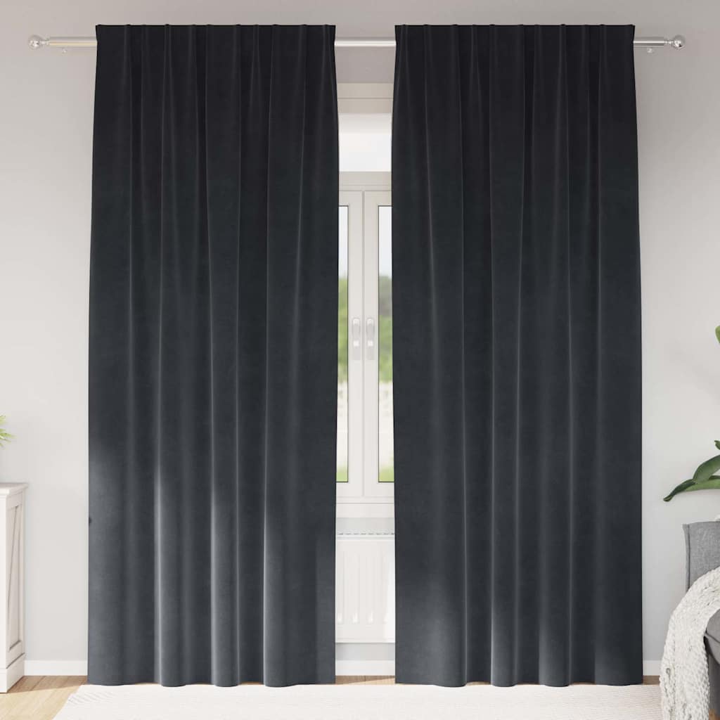 Vidaxl gordijnen 2 st donkergrijs 140 x 245 cm fluweel