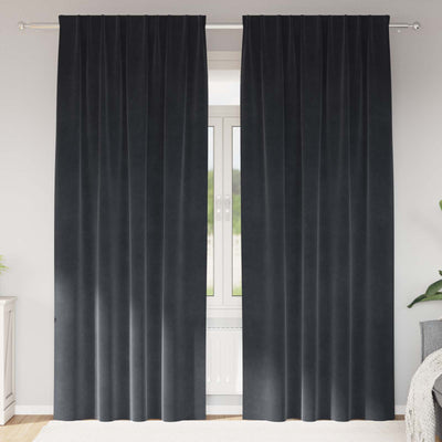 Vidaxl gordijnen 2 st donkergrijs 140 x 260 cm fluweel