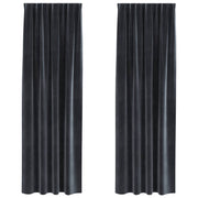 Vidaxl gordijnen 2 st donkergrijs 140 x 260 cm fluweel - afbeelding 2