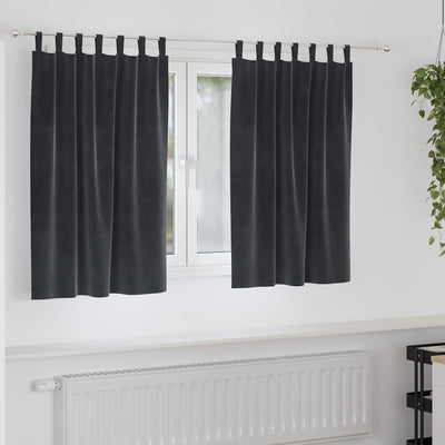 Vidaxl gordijnen 2 st donkergrijs 140 x 140 cm fluweel
