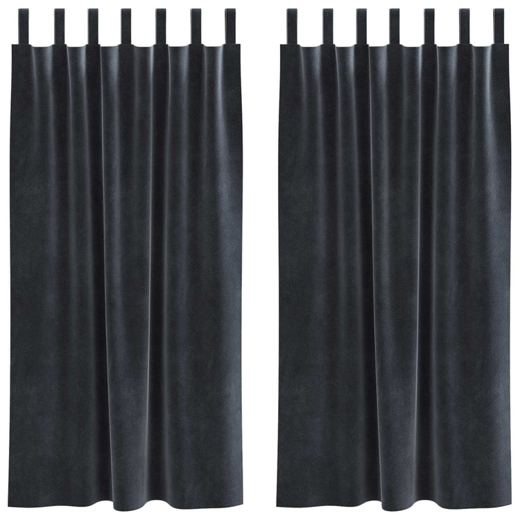 Vidaxl gordijnen 2 st donkergrijs 140 x 175 cm fluweel