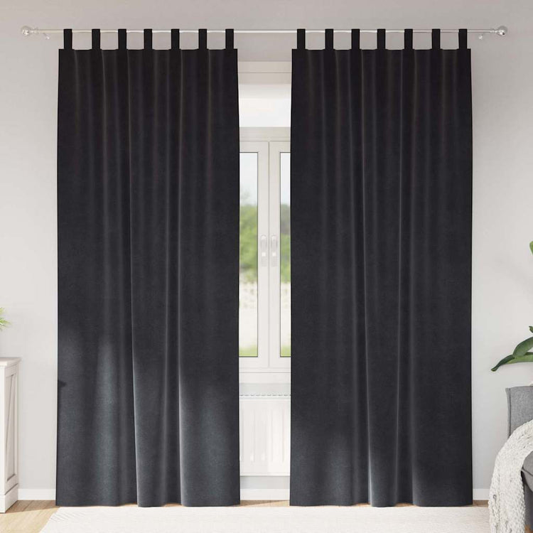Vidaxl gordijnen 2 st donkergrijs 140 x 225 cm fluweel