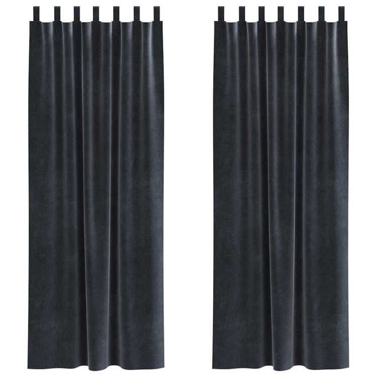 Vidaxl gordijnen 2 st donkergrijs 140 x 245 cm fluweel
