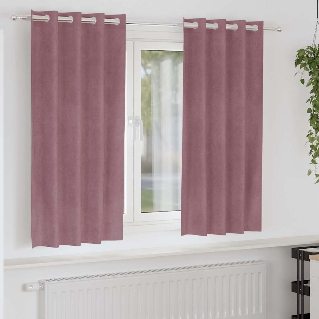 Vidaxl gordijnen 2 st donkerroze 140 x 175 cm fluweel