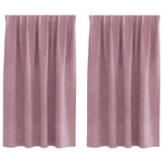 Vidaxl gordijnen 2 st donkerroze 140 x 140 cm fluweel - afbeelding 2