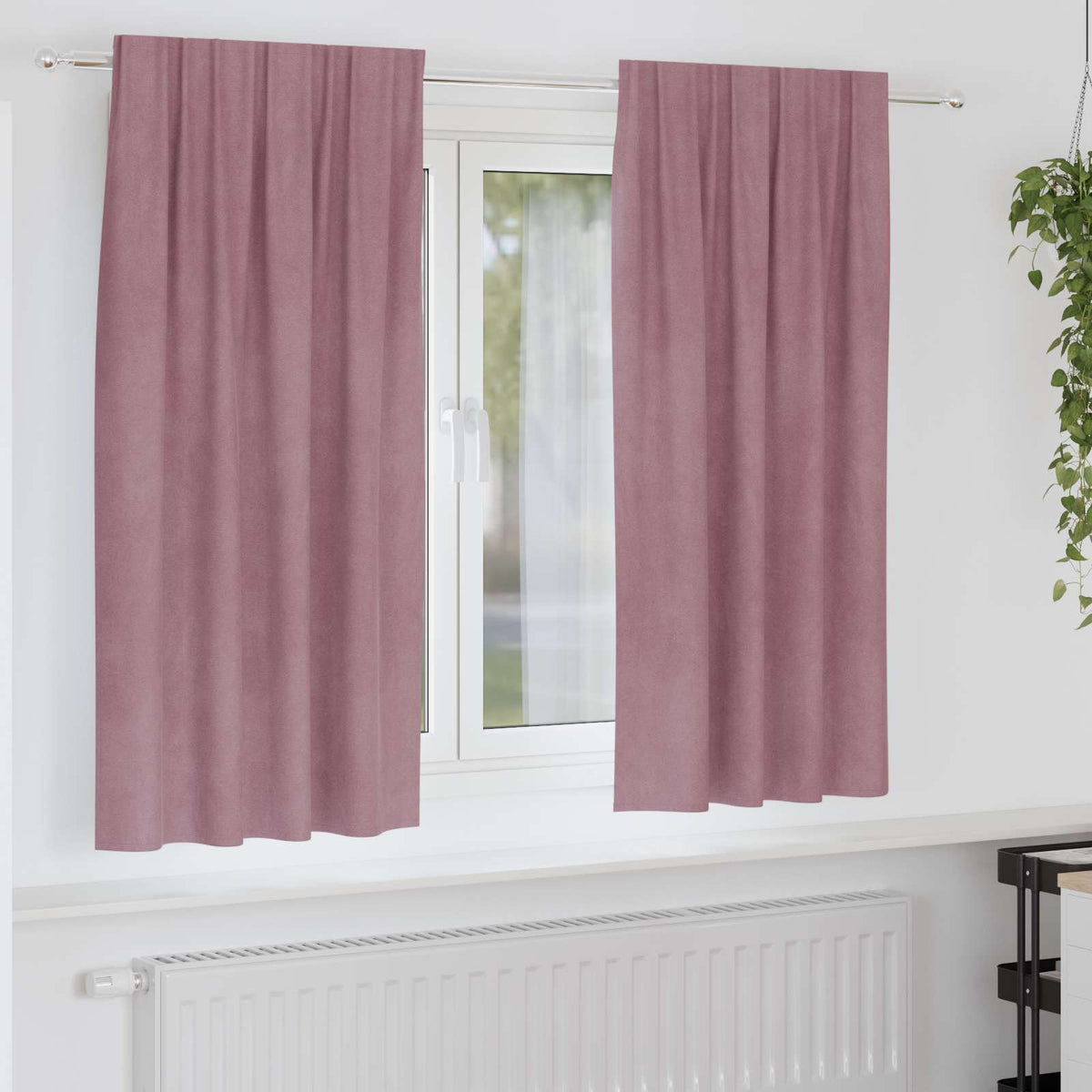 Vidaxl gordijnen 2 st donkerroze 140 x 175 cm fluweel