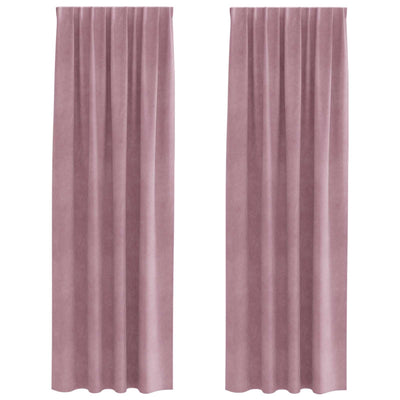 Vidaxl gordijnen 2 st donkerroze 140 x 225 cm fluweel