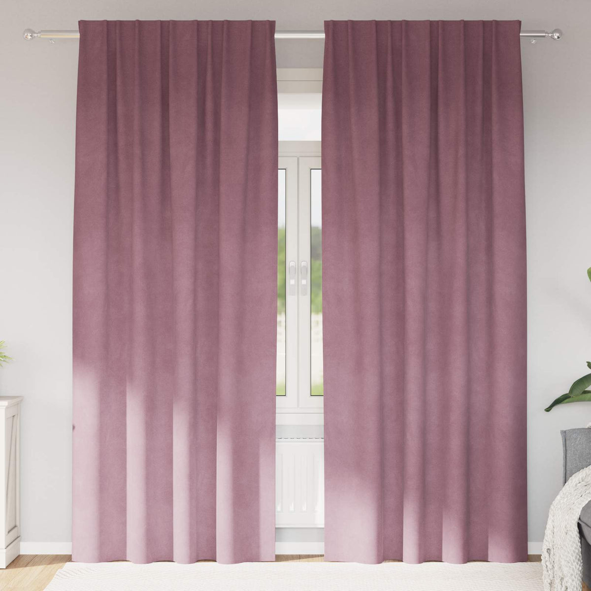 Vidaxl gordijnen 2 st donkerroze 140 x 245 cm fluweel