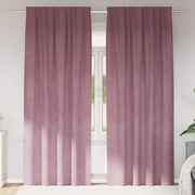 Vidaxl gordijnen 2 st donkerroze 140 x 245 cm fluweel - afbeelding 1