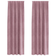 Vidaxl gordijnen 2 st donkerroze 140 x 245 cm fluweel - afbeelding 2