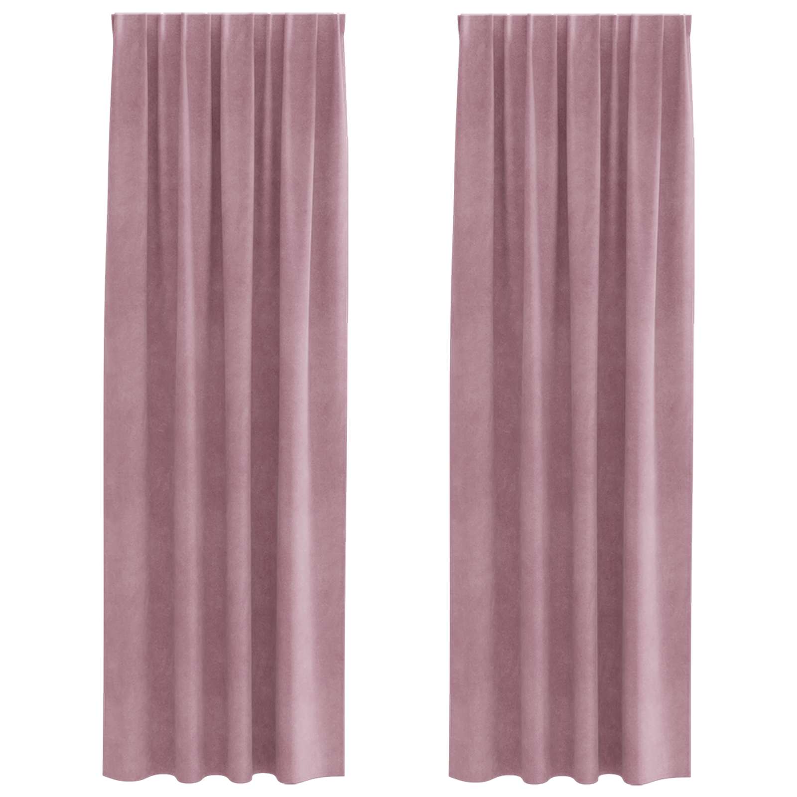 Vidaxl verduisterende gordijnen 2 pcs donkerroze 140 x 245 cm fluweel