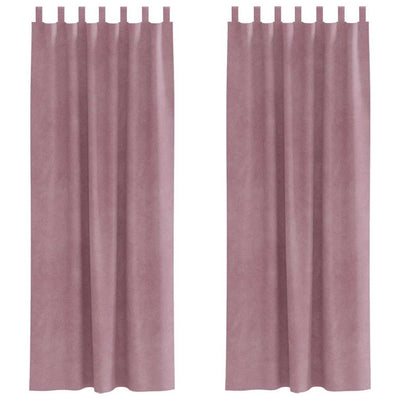Vidaxl gordijnen 2 st donkerroze 140 x 245 cm fluweel