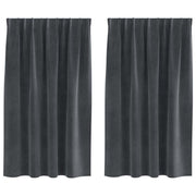 Vidaxl gordijnen 2 st lichtgrijs 140 x 140 cm fluweel - afbeelding 2