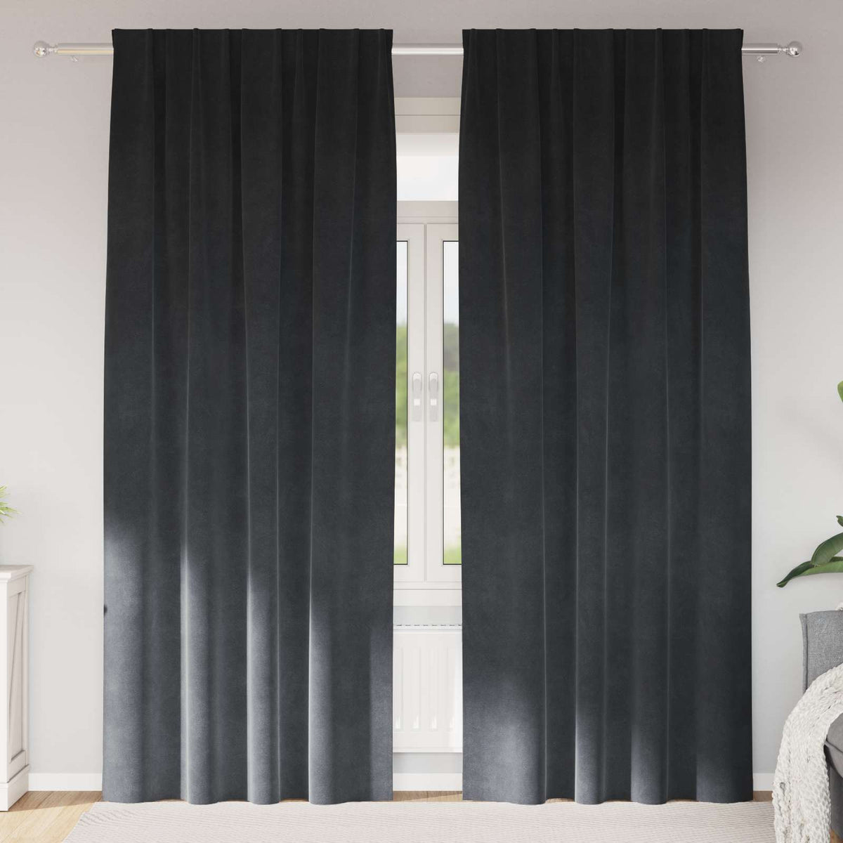 Vidaxl gordijnen 2 st lichtgrijs 140 x 225 cm fluweel