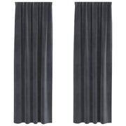 Vidaxl gordijnen 2 st lichtgrijs 140 x 225 cm fluweel - afbeelding 2