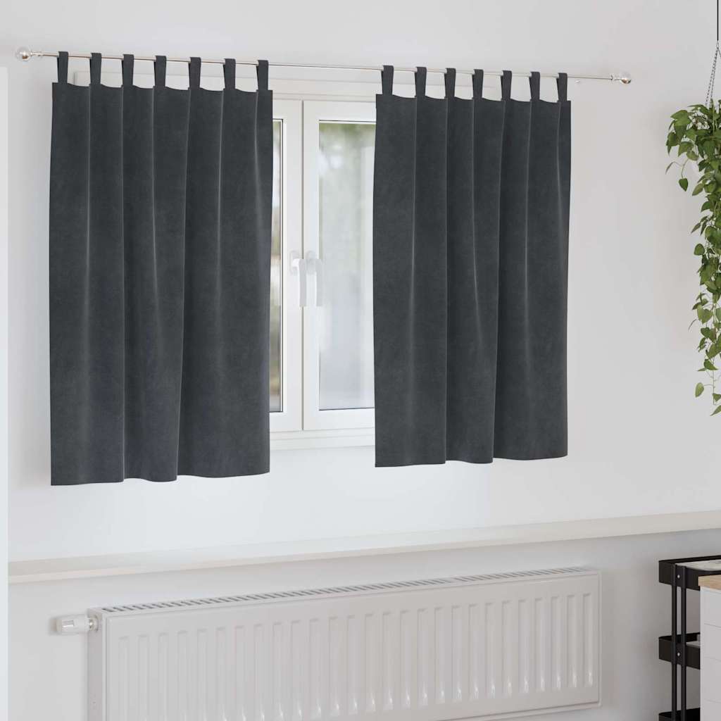 Vidaxl verduisterende gordijnen 2 pcs lichtgrijs 140 x 140 cm fluweel