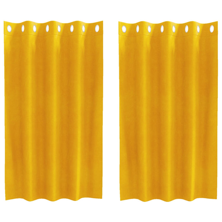 Vidaxl gordijnen 2 st mosterdgeel 140 x 140 cm fluweel