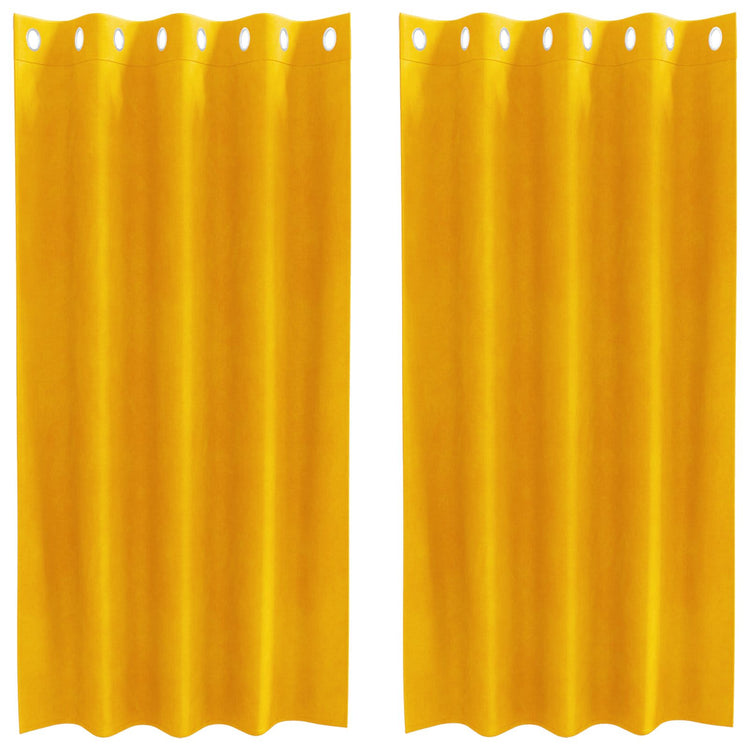 Vidaxl gordijnen 2 st mosterdgeel 140 x 175 cm fluweel