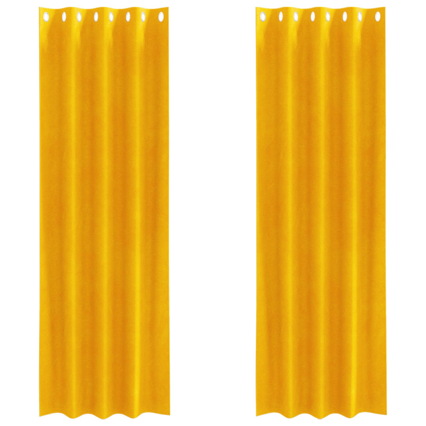 Vidaxl verduisterende gordijnen 2 pcs mosterdgeel 140 x 260 cm fluweel
