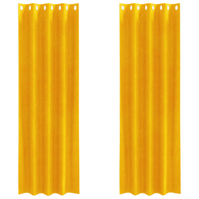 Vidaxl gordijnen 2 st mosterdgeel 140 x 260 cm fluweel