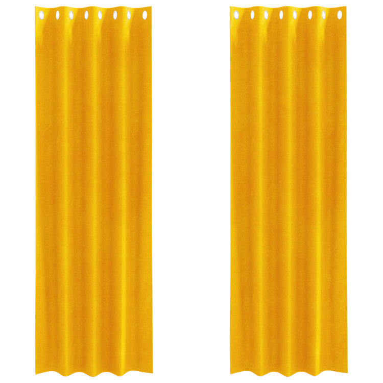 Vidaxl gordijnen 2 st mosterdgeel 140 x 260 cm fluweel