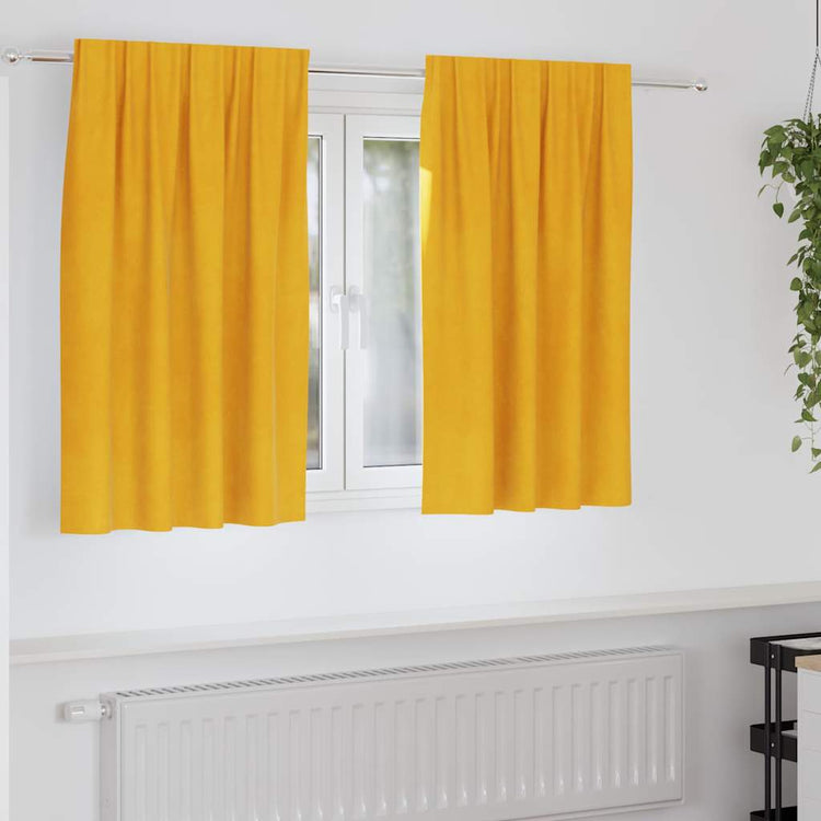 Vidaxl gordijnen 2 st mosterdgeel 140 x 140 cm fluweel