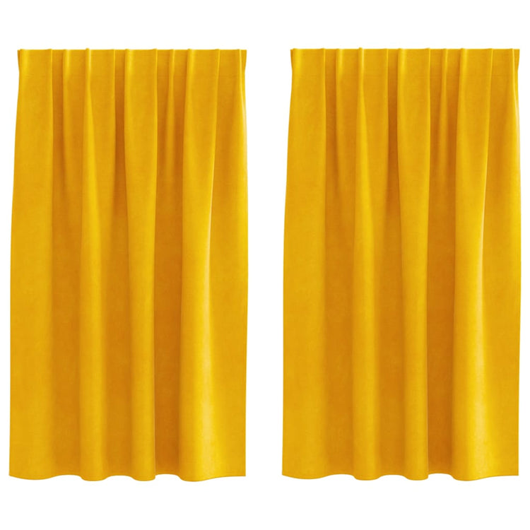 Vidaxl gordijnen 2 st mosterdgeel 140 x 140 cm fluweel
