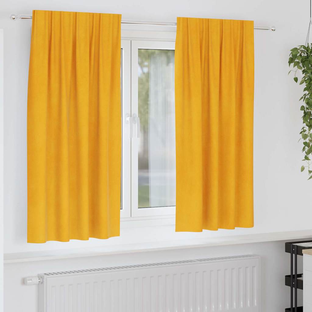 Vidaxl gordijnen 2 st mosterdgeel 140 x 175 cm fluweel