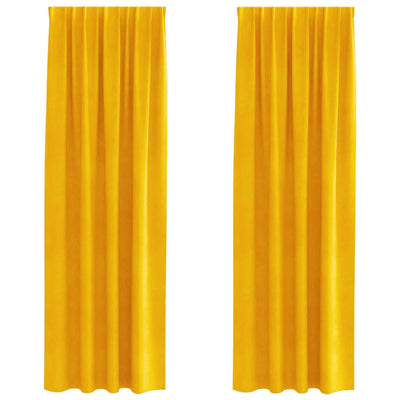 Vidaxl gordijnen 2 st mosterdgeel 140 x 225 cm fluweel