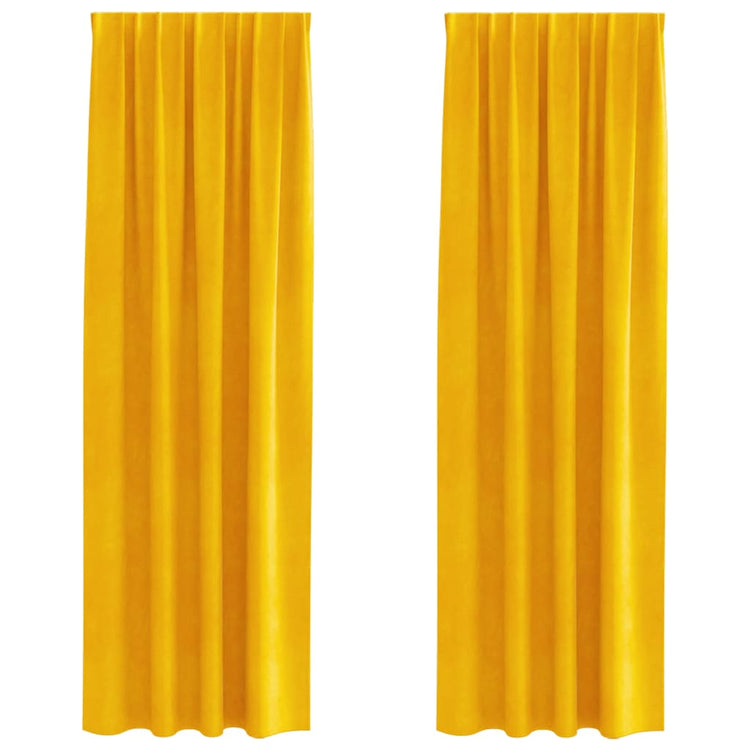 Vidaxl gordijnen 2 st mosterdgeel 140 x 260 cm fluweel