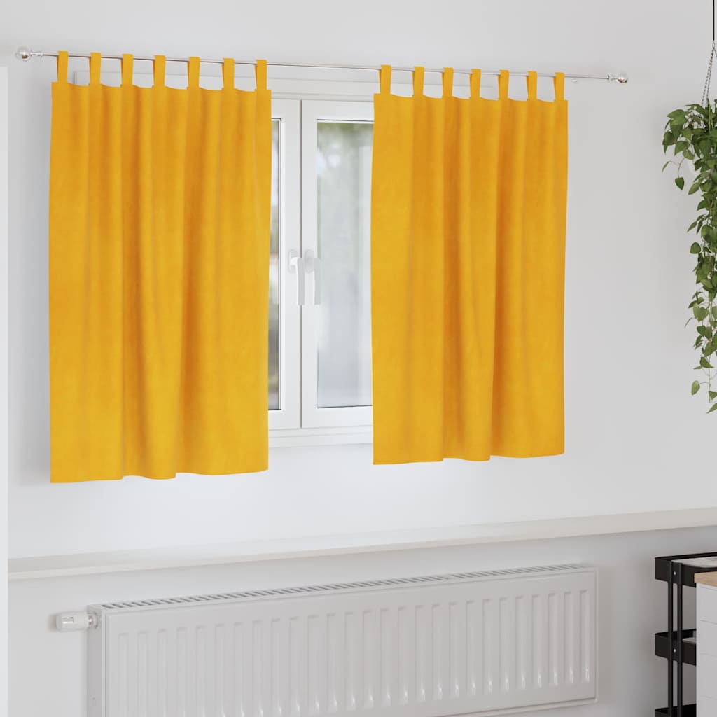 Vidaxl gordijnen 2 st mosterdgeel 140 x 140 cm fluweel