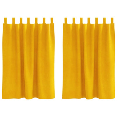 Vidaxl gordijnen 2 st mosterdgeel 140 x 140 cm fluweel