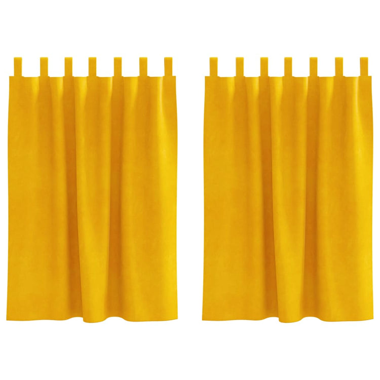 Vidaxl gordijnen 2 st mosterdgeel 140 x 140 cm fluweel