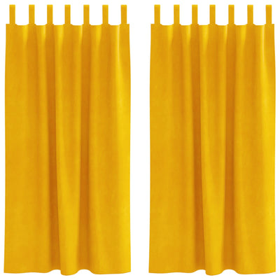 Vidaxl gordijnen 2 st mosterdgeel 140 x 175 cm fluweel