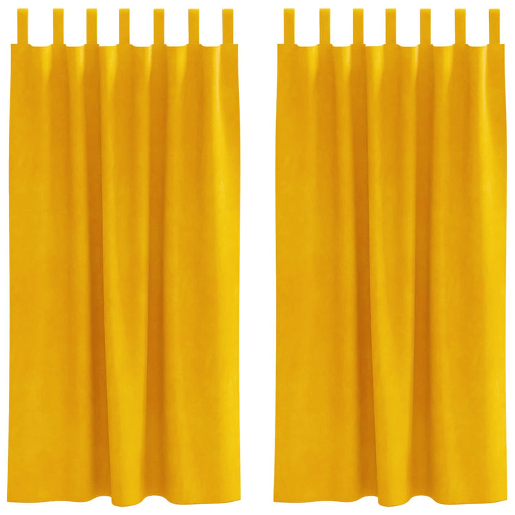 Vidaxl gordijnen 2 st mosterdgeel 140 x 175 cm fluweel