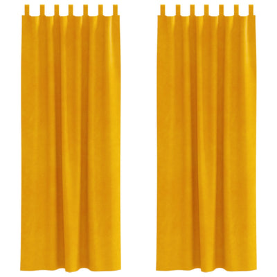 Vidaxl gordijnen 2 st mosterdgeel 140 x 225 cm fluweel