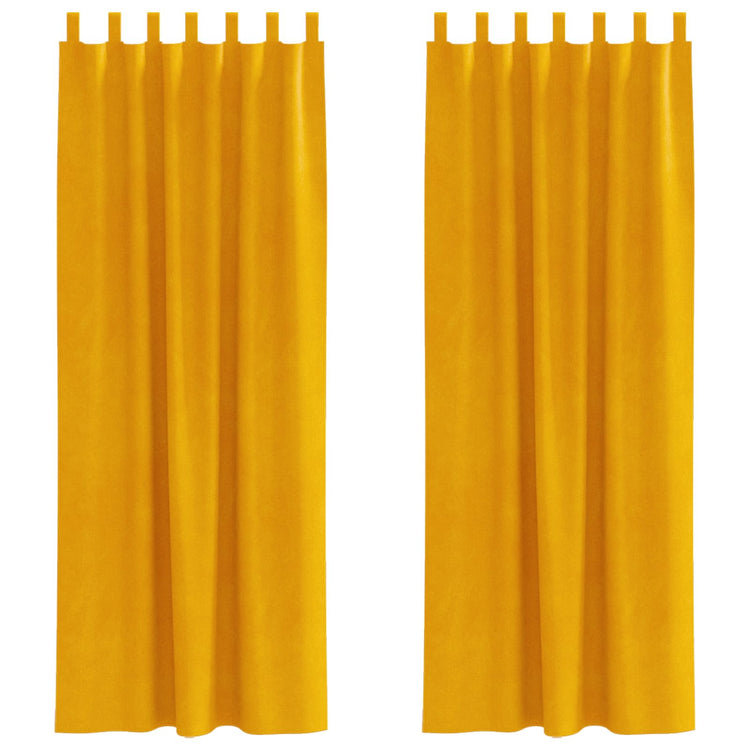 Vidaxl gordijnen 2 st mosterdgeel 140 x 245 cm fluweel