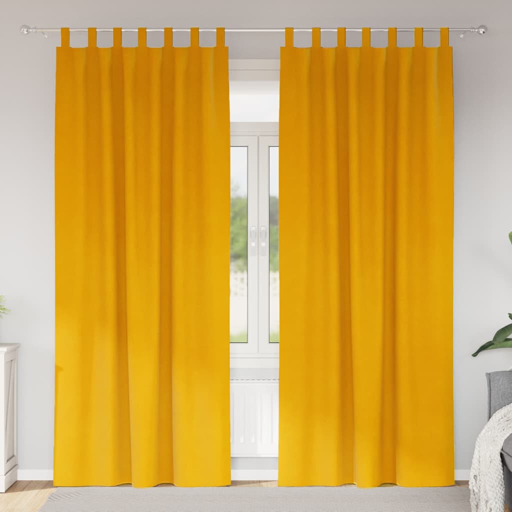 Vidaxl gordijnen 2 st mosterdgeel 140 x 260 cm fluweel