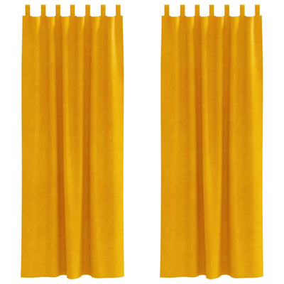 Vidaxl gordijnen 2 st mosterdgeel 140 x 260 cm fluweel