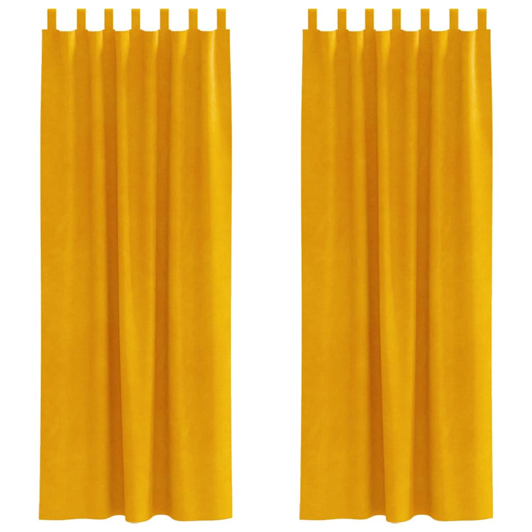 Vidaxl gordijnen 2 st mosterdgeel 140 x 260 cm fluweel